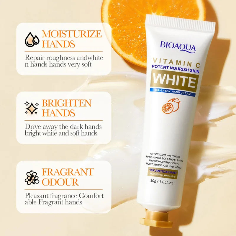BIOAQUA Vitamin C Whitening Hand Cream Hands Moisturizing Anti Wrinkles Anti-Aging Hand Skin Care Products Qme