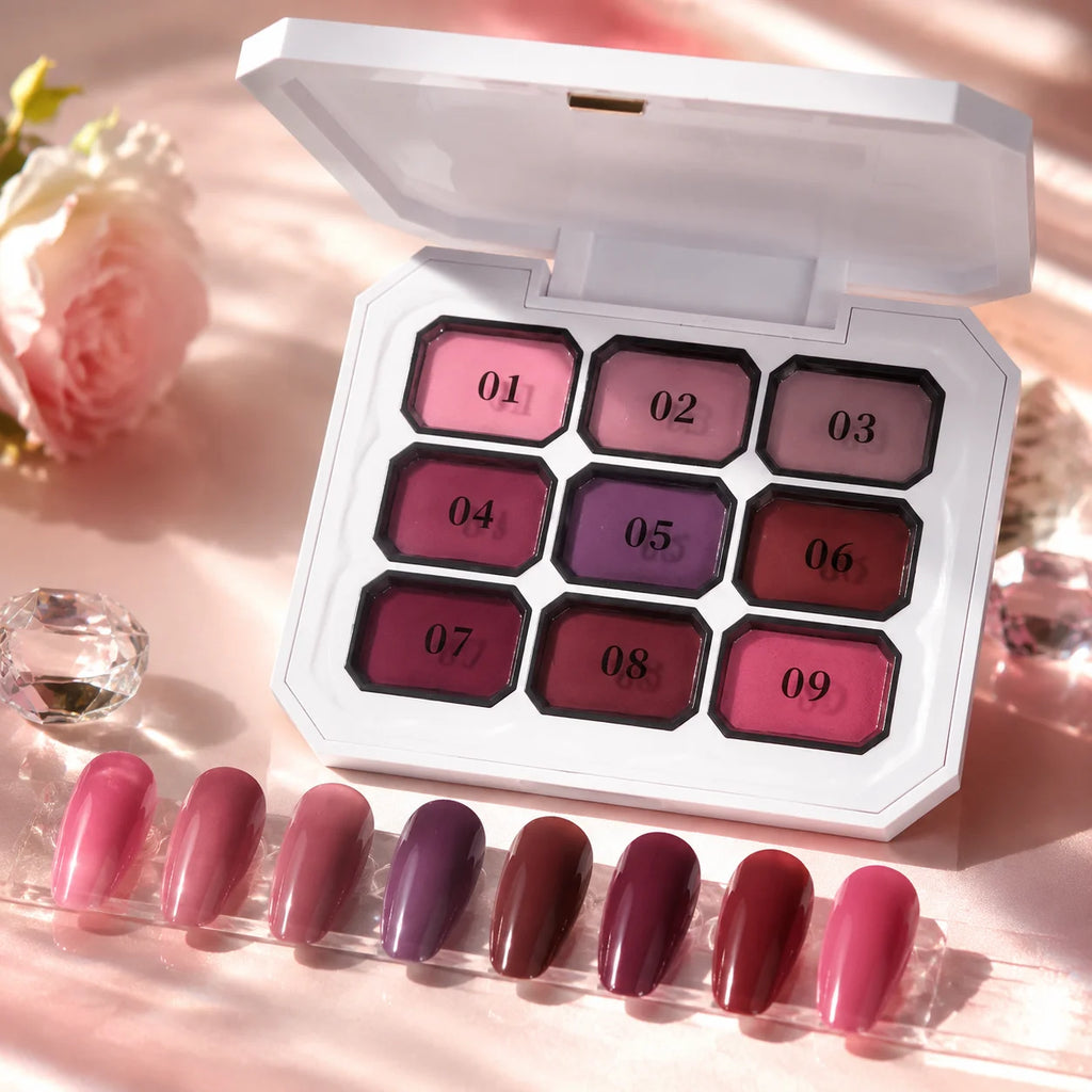 9 Colors Solid Cream Gel Nail Polish UV LED Painting Palette Qme Default Title