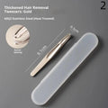 Premium Round Head Tweezers Eyebrow Facial Hair Removal Seamless Qme 2 Gold