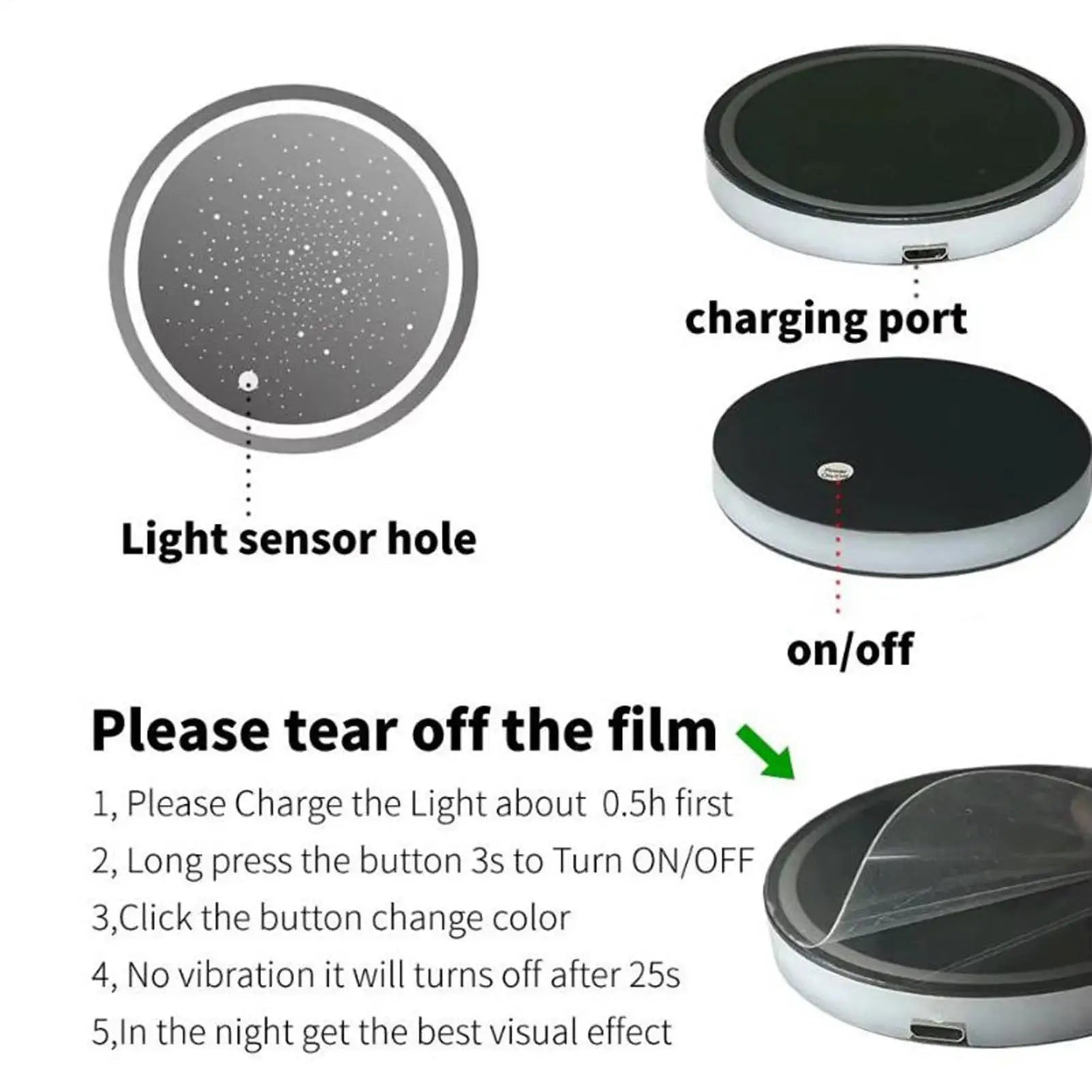 LED Cup Holder 7 Color Changing Decoration Pad Accessories Led Car Coasters for Truck Vehicles Automotive Indoor Interior Qme