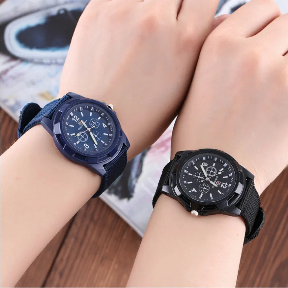 Men Army Nylon Band High Quality Quartz Movement Men Sports Watch Casual Wristwatches Outdoors Men Aviator Watches Men's Watch Qme