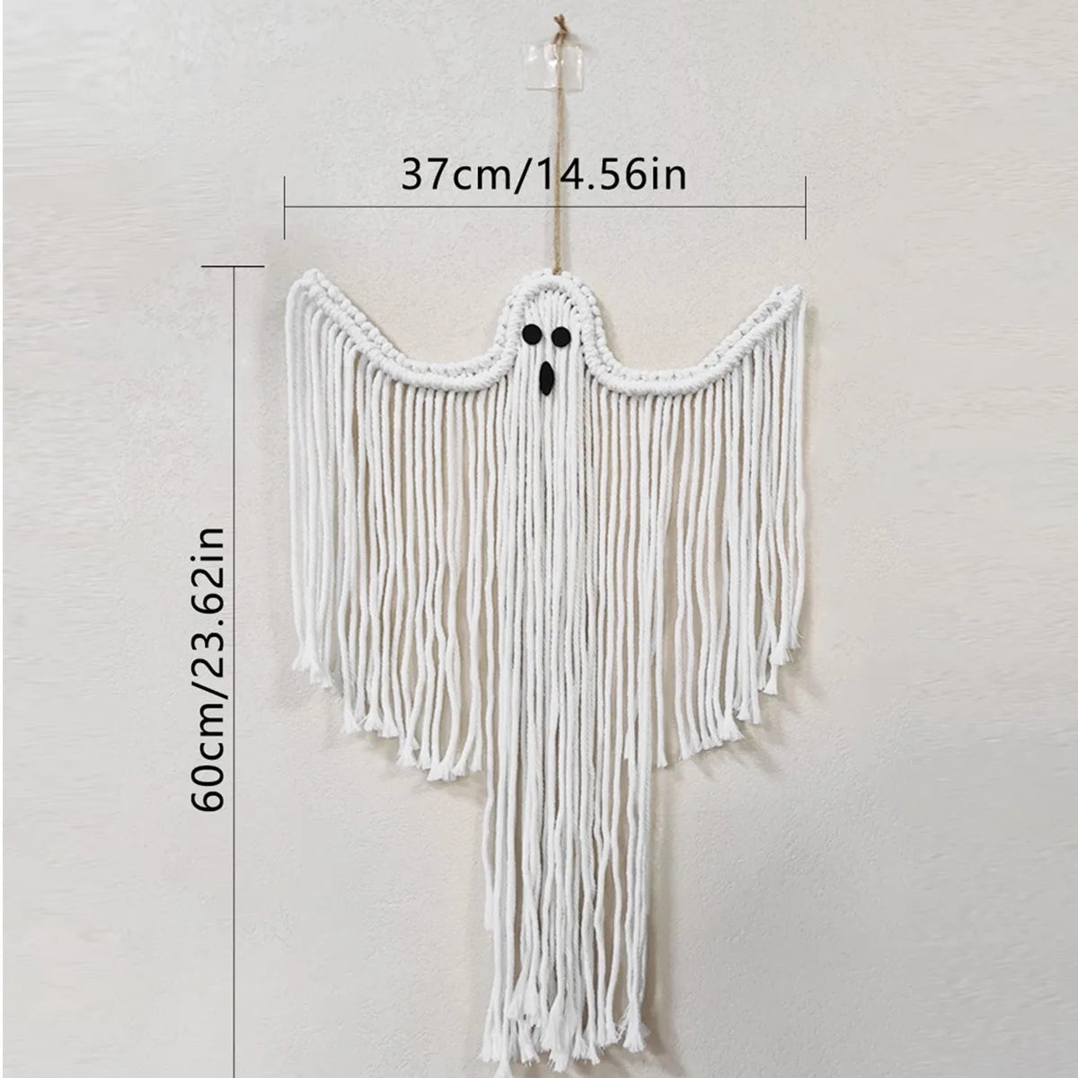 Hand-woven Ghost Wall Hanging Halloween Pendant Decor Holiday Scene Qme L