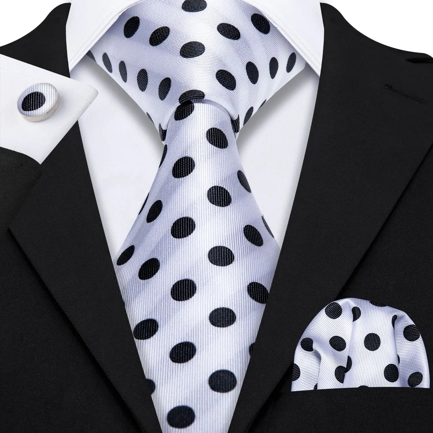 Complete Men's Tie Accessories Bundle Classic Pocket Handkerchief Qme DPTH-HT-LDSN1057