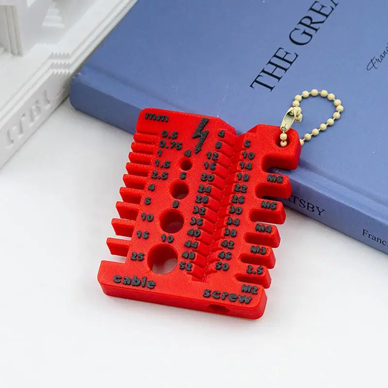Thread Checker 3D Printed Wire Screw Measuring Tool Drill Bit Gauge Qme Red
