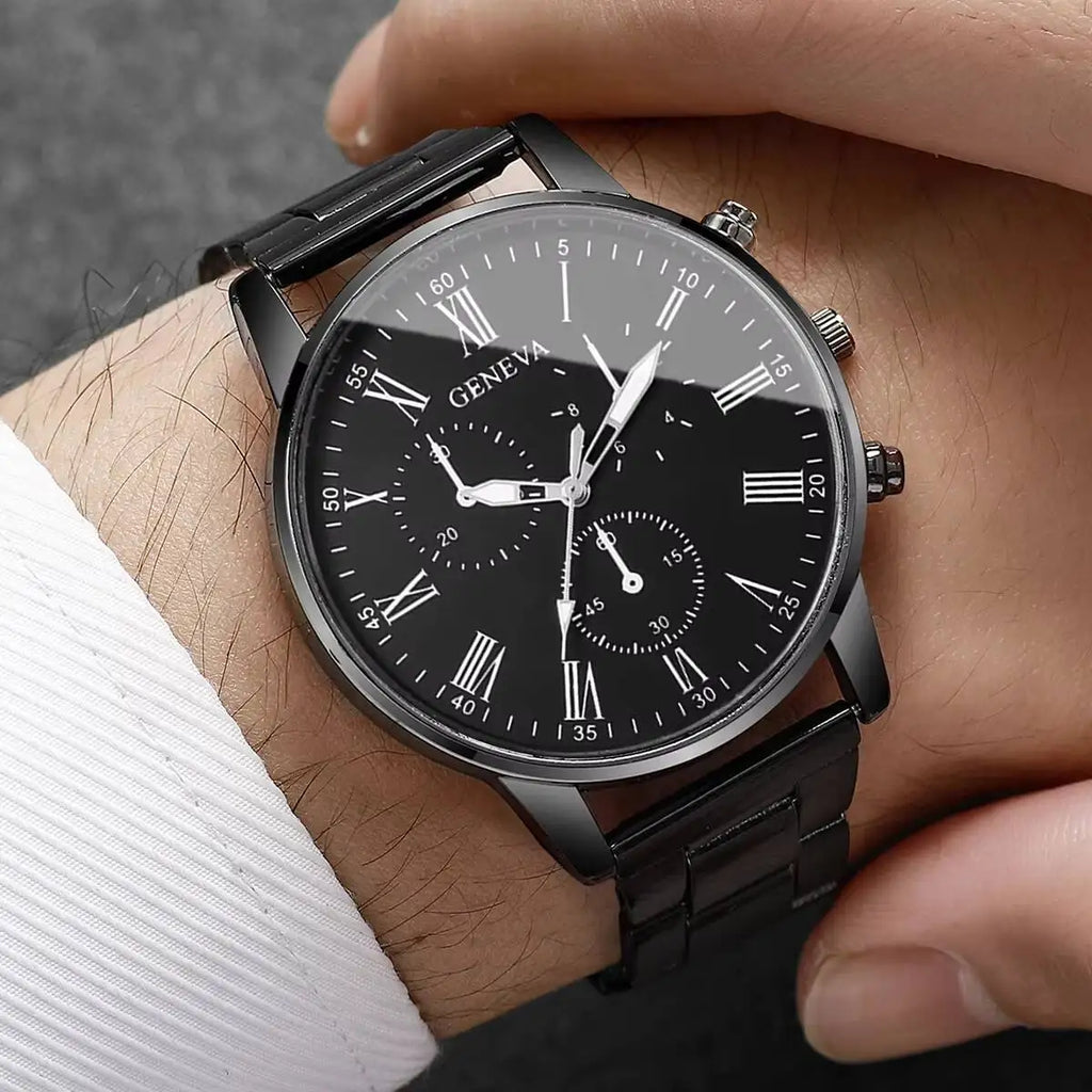 Fashion Men's Business Watches Luxury Quartz Wrist Watch for Man Black Watch Men's Watch Homo (Without Box) Qme