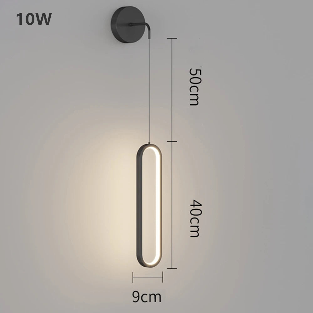 Modern LED Wall Lamp For Living Dining Room Bedroom Bedside TV Background Aisle Home Decoration Lighting Fixture Lustre Qme black LED 3 Color