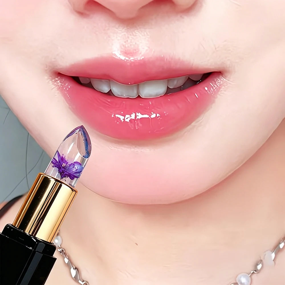 HISYI Flower Jelly Lipstick Magic Temperature Change Lip Balm Qme