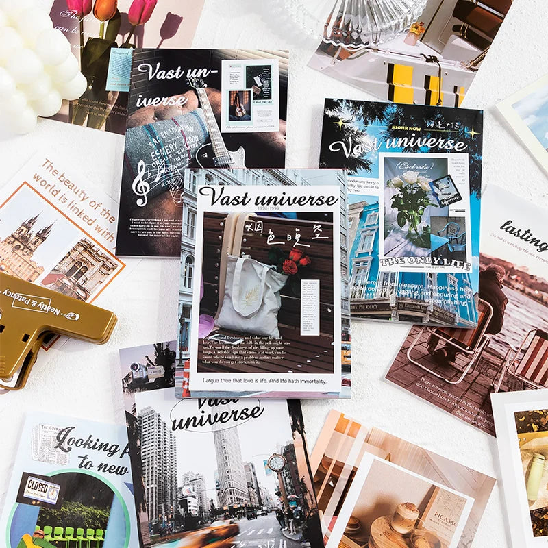 60 sheets INS Landscape Scrapbooking Collage Junk Journal School Stationery Supplies Aesthetic Decorate Planner Background Paper Qme