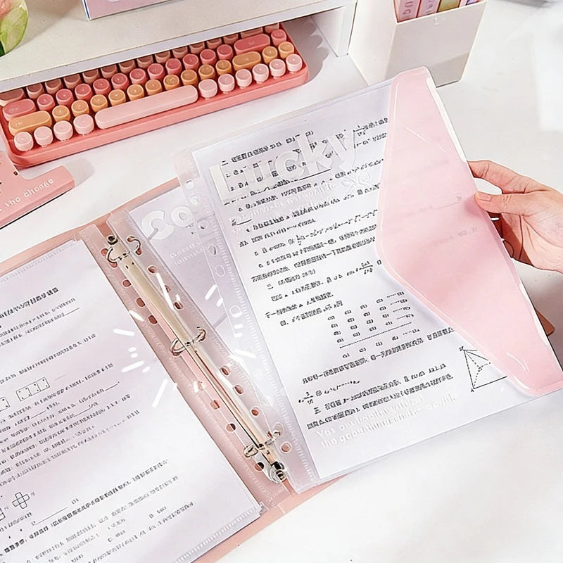 A4 Expanding File Folder 4 Detachable Inner Pockets 3-Hole Binder Qme