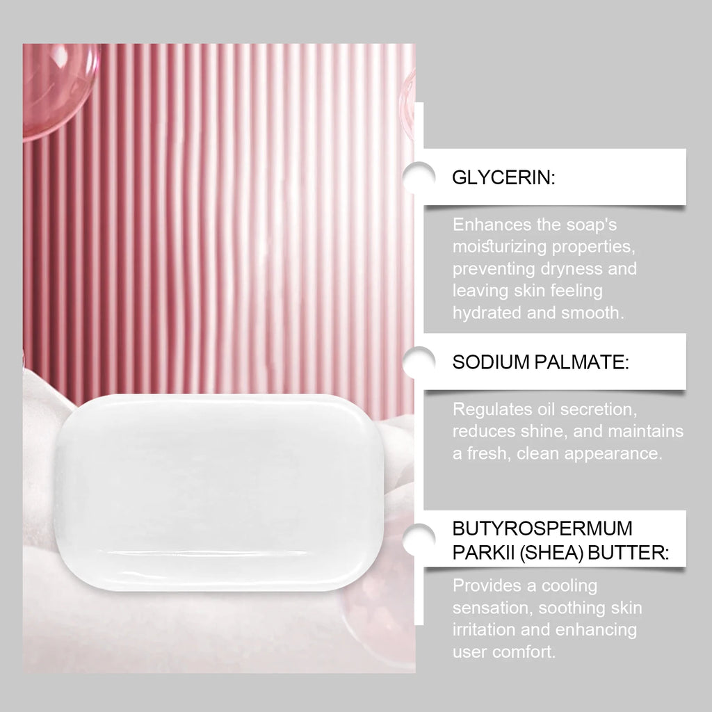 Facial Soap Series Tea Tree Oil & Glutathione Oil Control Brightening Smoothing Gentle Cleansing Bar for Face & Body Daily Care Qme