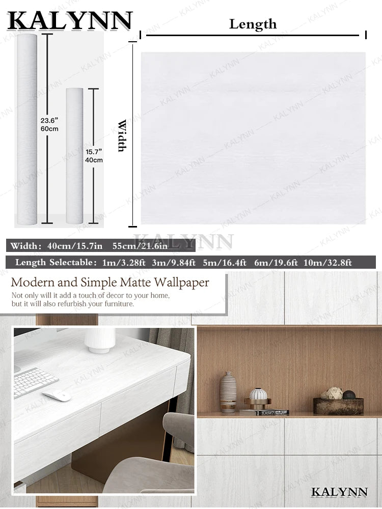 White Wood Contact Paper Peel Stick Self-adhesive Wallpaper Qme