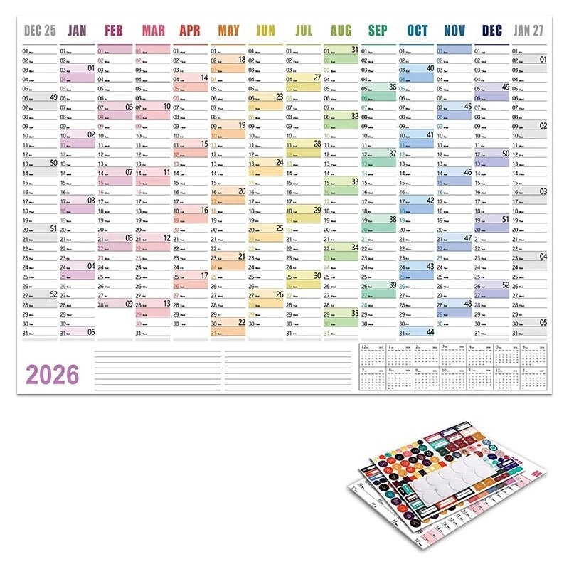 2026 Calendar, Large Calendar Kawaii To Do List Planner Target , Schedule Planner, Large Multi Month Reusable Poster Qme color
