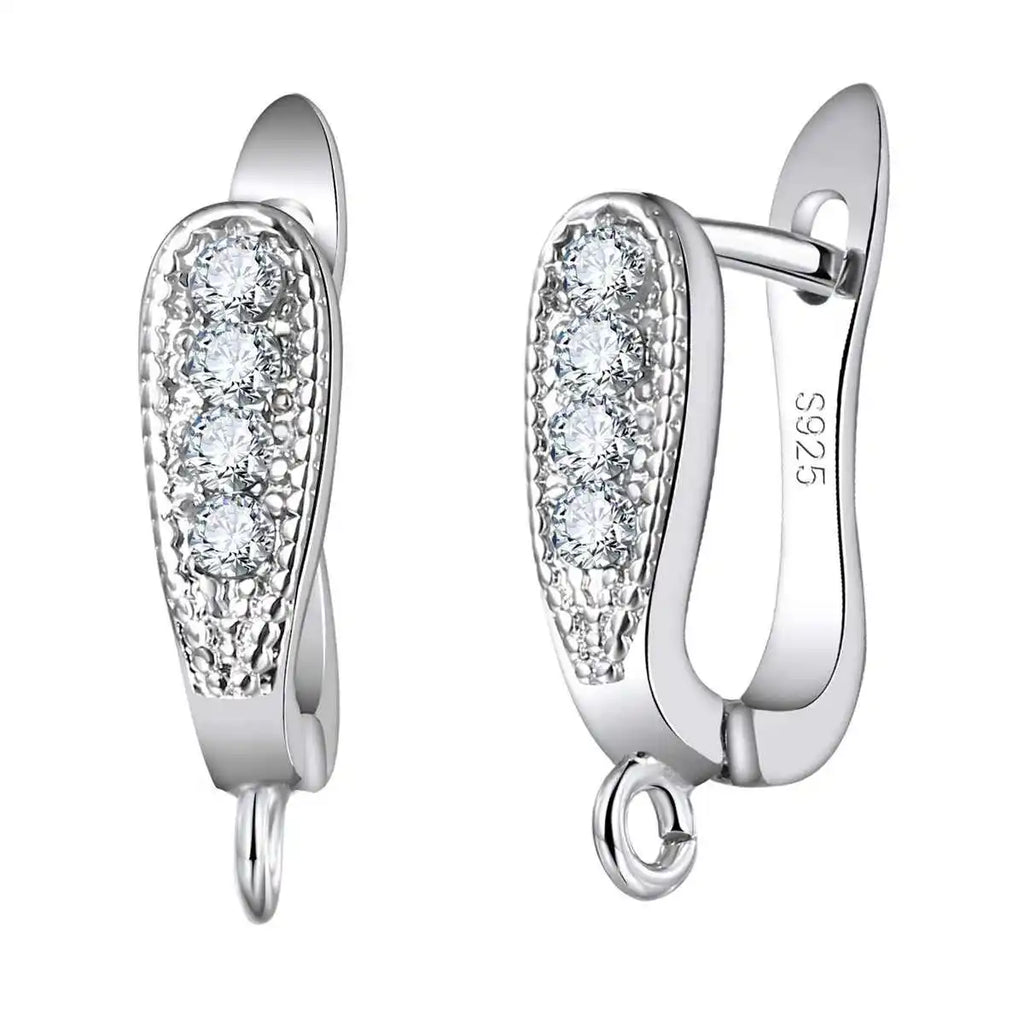 Factory Price Trendy 925 Sterling Silver Color Earring Findings U-Shape Earrings Accessory Fashion Jewelry Findings For DIY Qme Default Title