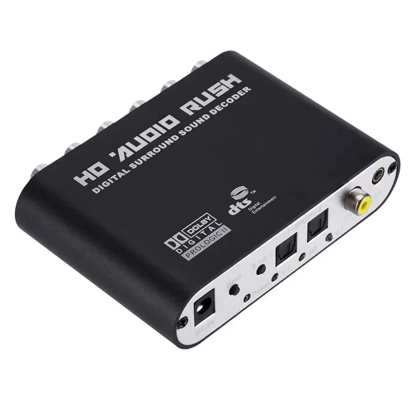 5.1 CH audio decoder SPDIF Coaxial to RCA DTS AC3 Optical digital Amplifier Analog Converte amplifier Hardware Cables Qme