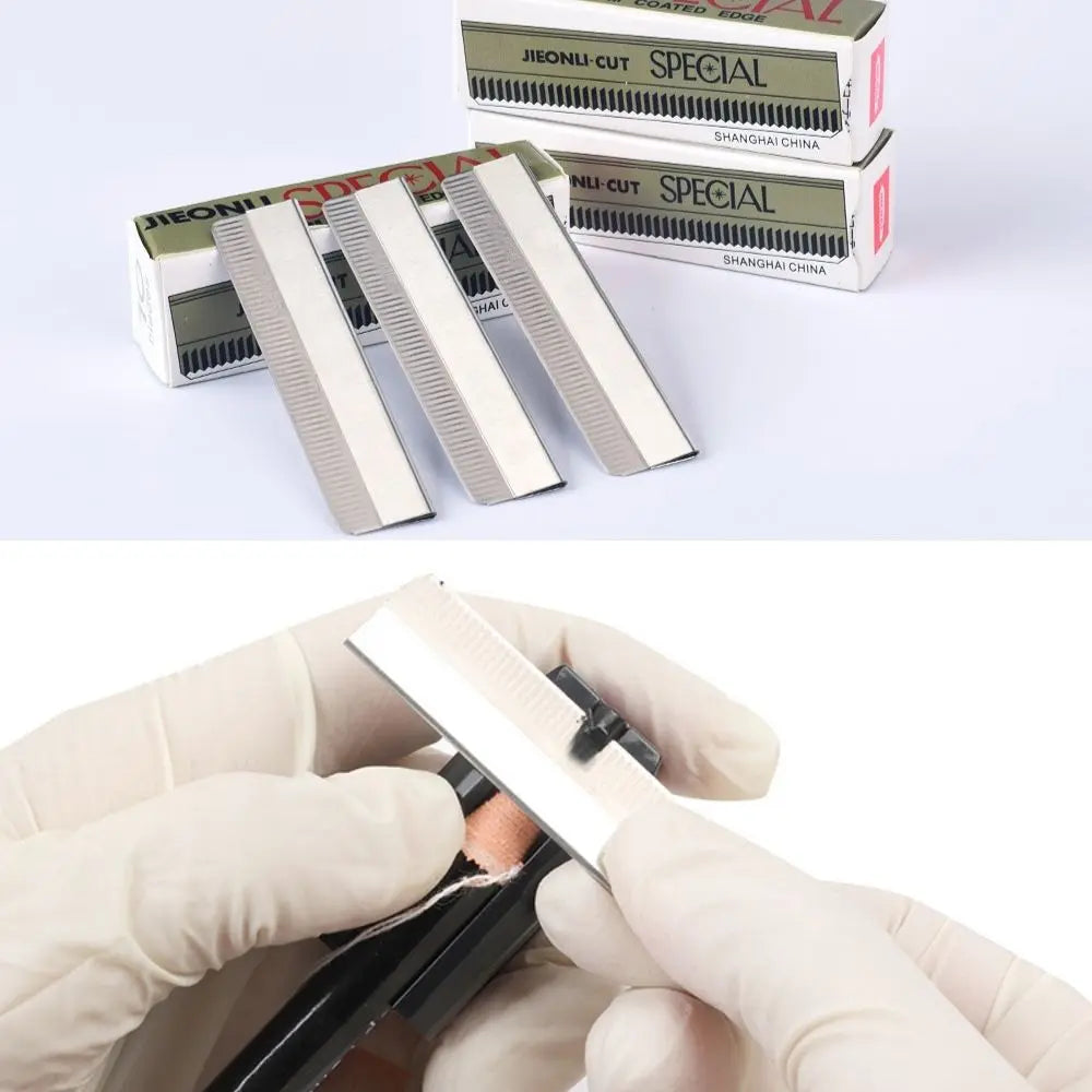 200pcs Microblading Eyebrow Knives Stainless Steel Eyebrow Trimmer Razor Blade for Permanent Makeup Brow Tattoo Beauty Tool Qme