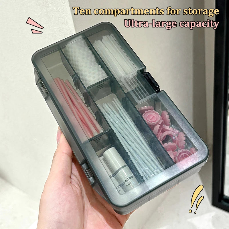 10 Grid Transparent Cover Rectangle Vertical Eyelash Extension Tool Qme