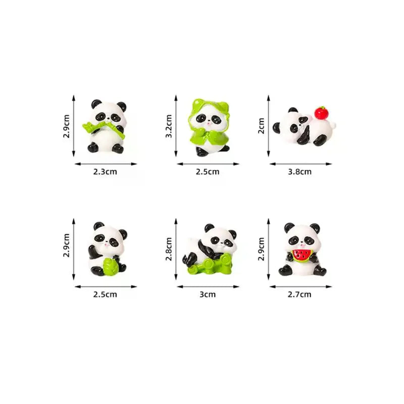 Cartoon Mini Panda Figurines Micro Landscape Ornaments DIY Terrarium Bonsai Dollhouse Garden Decor Crafts Qme