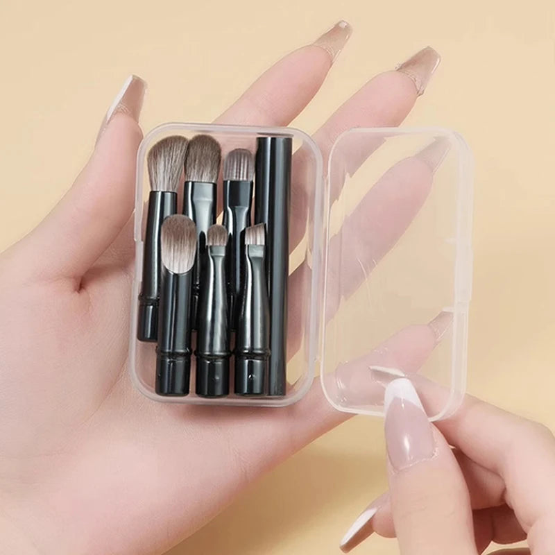 Mini Travel Makeup Brushes Portable Cosmetic Tools Box Foundation Qme