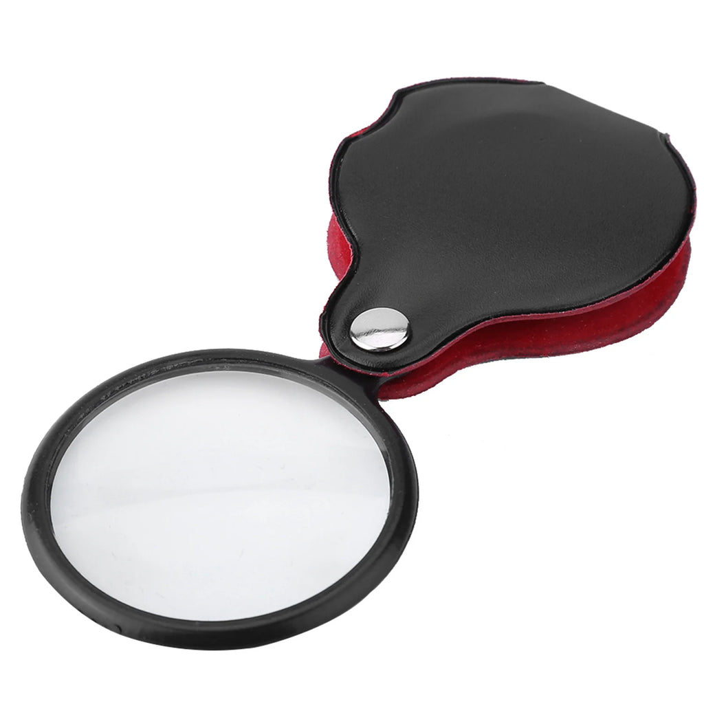 8X Mini Foldable Jewelry Magnifier Magnifying Glass Loupe with Pouch Foldable Magnifier Jewelry Magnifier Mini Magnifier Qme