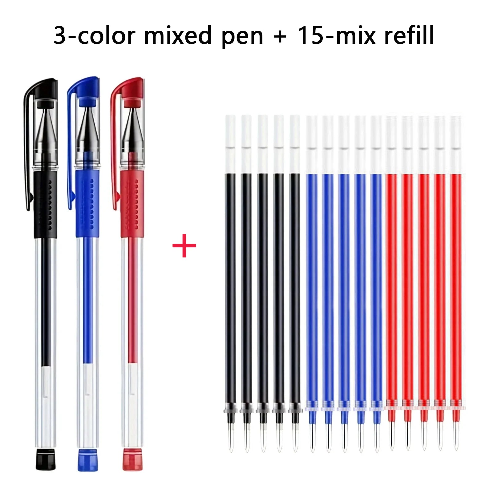 Gel Pen Set School Supplies Black Blue Red Ink,Bullet Tip 0.5mm,Ballpoint Pen Kawaii Pen Writing Tool School Office Stationery Qme mix 18 pcs set