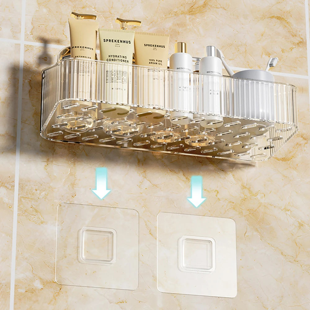 Bathroom Storage Rack Wall Mounted Toilet Washroom Washroom Washbasin Wall Organizing Storage Basket Qme