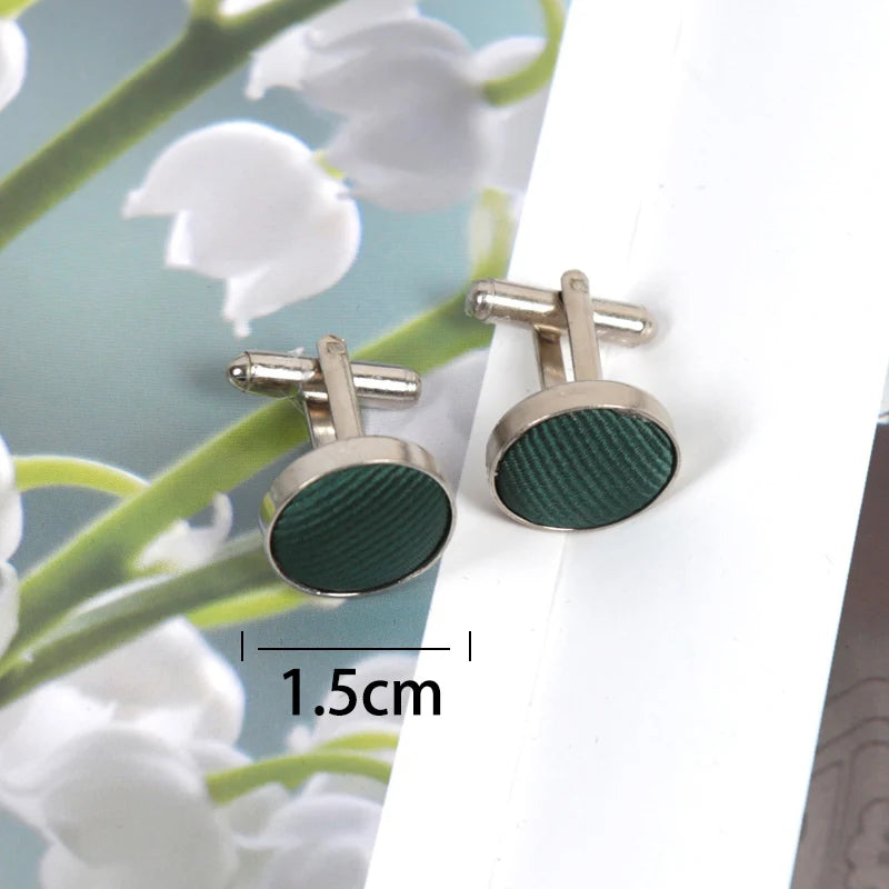 Men's Solid Bow Tie Sets Including Exquisite Cufflinks Soft Qme