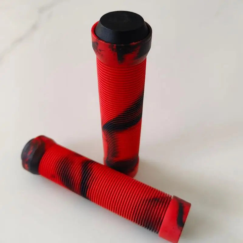 1Pair TPR Rubber Ergonomic Comfortable Mountain Bike Handlebar Grips Qme Red