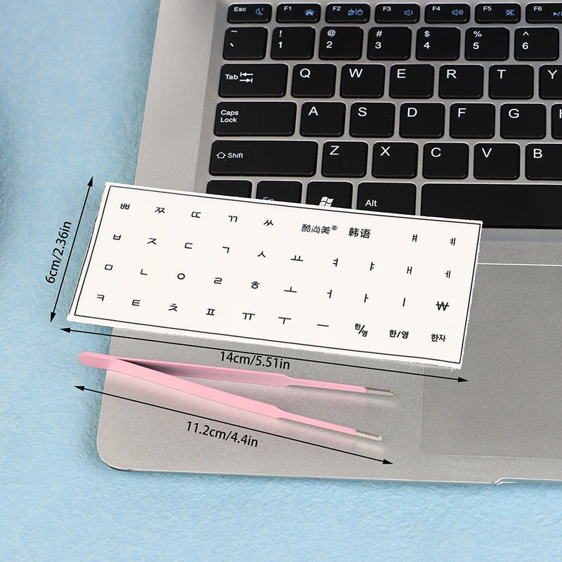 Korean Language Transparent Tear-off Film Keyboard Sticker Universal Qme Black