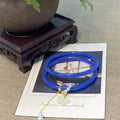 2Pcs/Set Imitate Natural Jade Jingle Butterfly Jelly Bangles Retro Simple Girl Antique Glass Bracelet Women's Jewelry Gifts Qme blue China Mainland 58mm