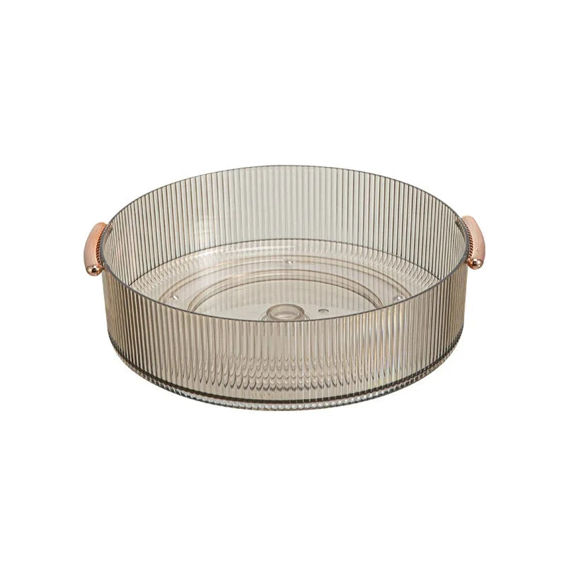 Luxury Plastic Rotating Organizer Cosmetic Storage Box Fruit Tray