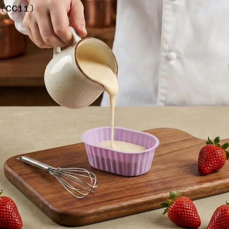 Silicone Cake Mold Oval Shape Muffin Cupcake Baking Molds Home Qme