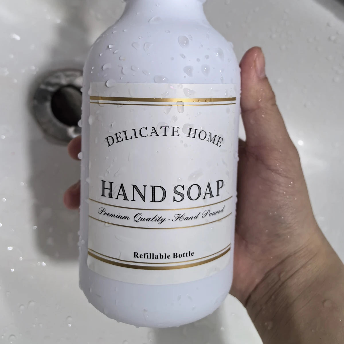Soap Dispenser with Pump and Labels Dish Soap Dispenser for Kitchen Sink Countertop Decoration Refill Hand Wash Bottle Qme