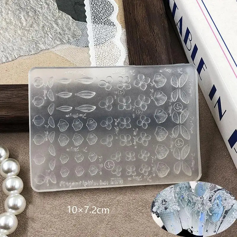 3D Silicone Flower Nail Art Mold Reusable Petal Template Salon Design Qme A4