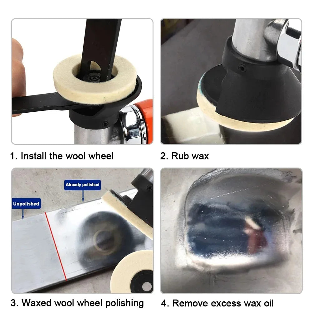 50mm/75mm Wool Polishing Wheel Polishing Pads Angle Grinder Wheel Felt Polishing Disc for Metal Marble Glass Ceramic 1PC Qme