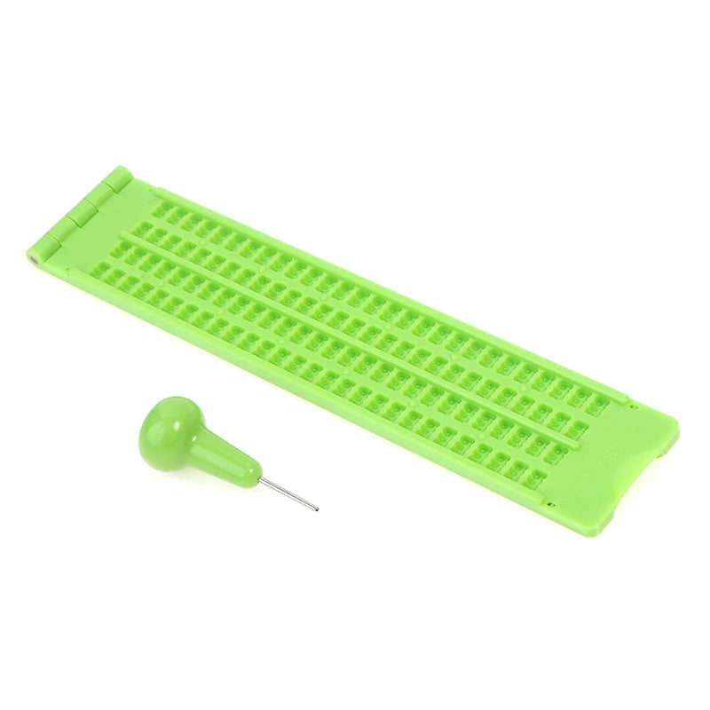 Plastic Braille Writing Slate School Portable Practical Stylus Qme