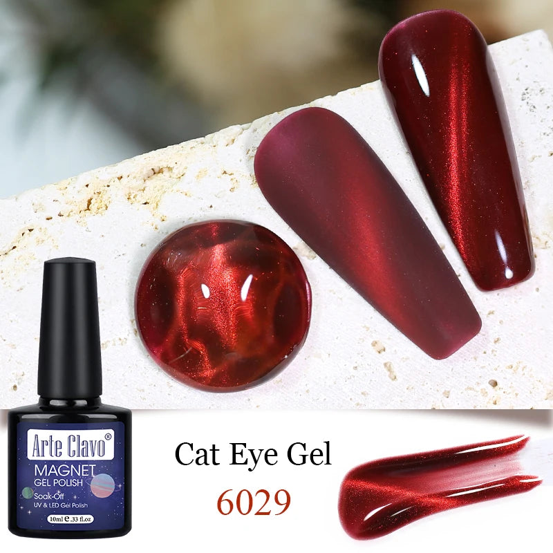 Arte Clavo Cat Eye Magnetic Gel Polish Green Red Semi Permanent Soak