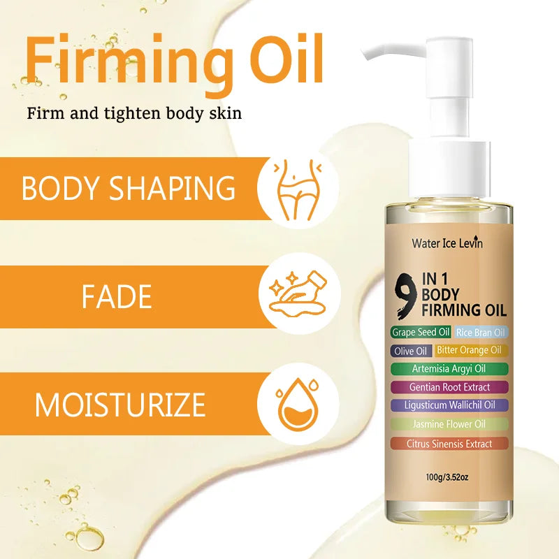 9-in-1 Body Firming & Toning Oil - Natural Herbal Blend, Deep Moisturizing, Smooths Skin & Improves Elasticity Qme