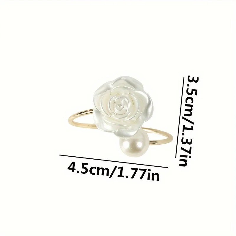 Home Kitchen Dining Pearl Rose Napkin Ring Qme