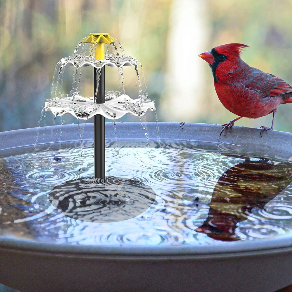 3-Tier Decorative Fountain with Solar Panel Water Fountain and Birdbath Water Fountain with Birdbath for Courtyard Patio Balcony Qme