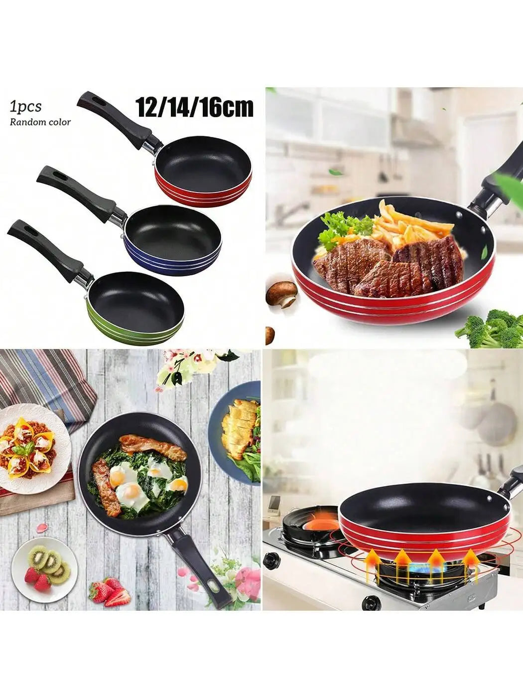 Mini Frying Pan Non-stick Steel Frypan Pot Saucepan Random Cookware Qme