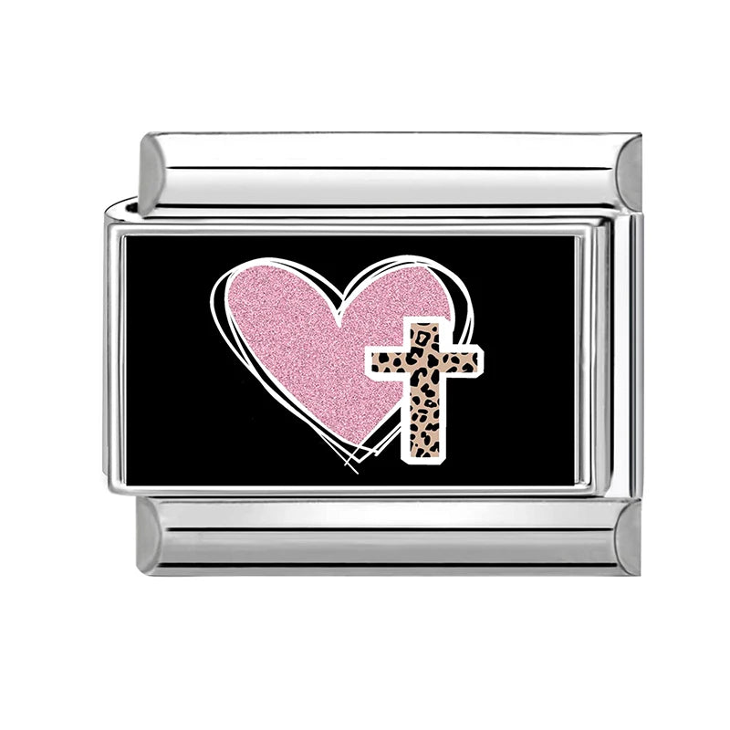 Fashion OVER Love Eyes Fish Colorful Charm Bracelet Fit 9mm Bracelet Stainless Steel Italian Links Making DIY Jewelrys Wholesale Qme Style 7