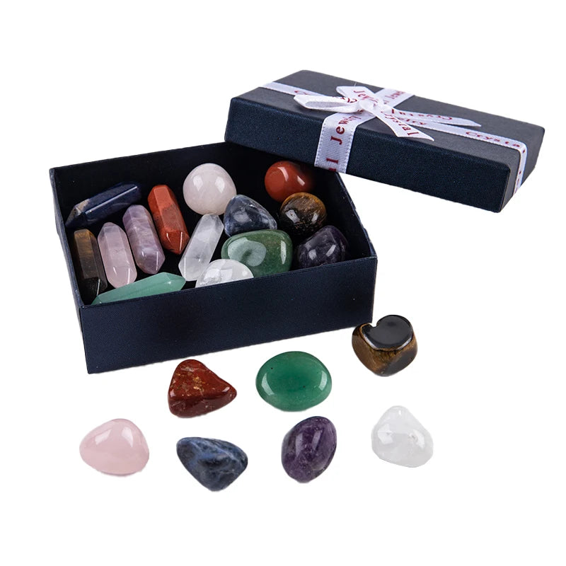 14pcs Seven Chakra Energy Stone Natural Crystal Gemstone Ornaments Gifts Qme