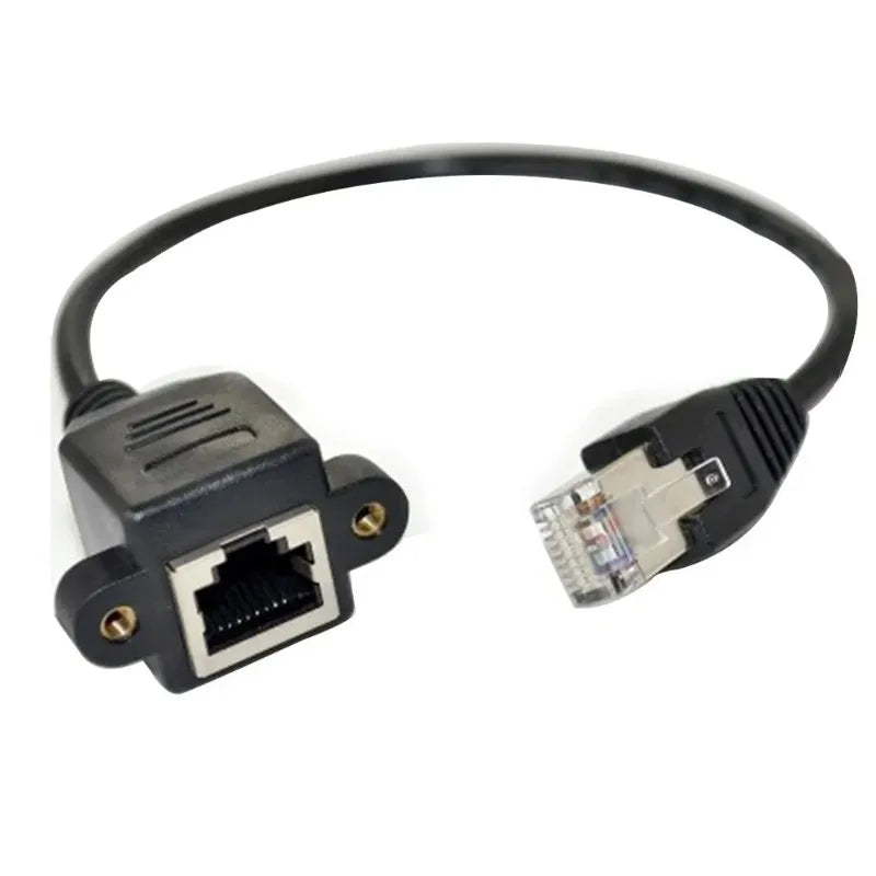 5pcs ESCAME 30cm 60cm Extension Network LAN Screw Cable Panel Male To Female Mount Ethernet Qme