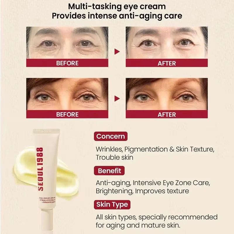 SEOUL 1988 Vitamin C Wrinkle Care 4% Retinol Ginseng Face Serum Firm Fine Lines Eye Cream Hydrating Moisturizing Brightening Set Qme