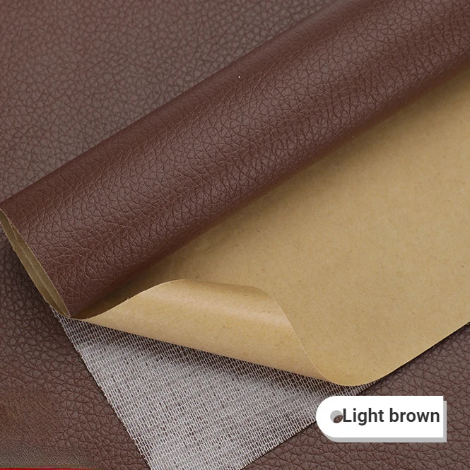 Self-Adhesive Leather Repair Patch Sofa Black PU Leather Sticker for Furniture Table Chair Clothes Car Seats Shoe Bags Fix Patch Qme Light brown 25X30CM