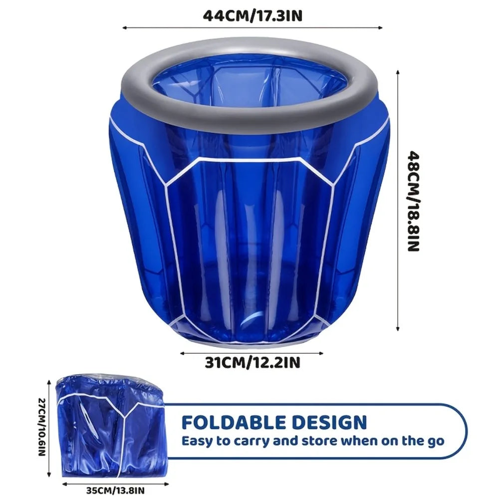 Inflatable Ice Bucket Thickened PVC Pool Floating Ice Tray Portable Beverage Cooler Beverage Can Organizer for Summer Party Qme Inflatable bucket