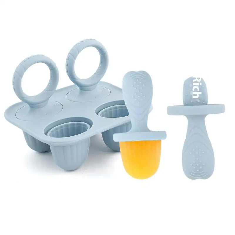 CC11Silicone Ice Cream Breastmilk Popsicle Molds DIY Homemade Mold Qme Blue