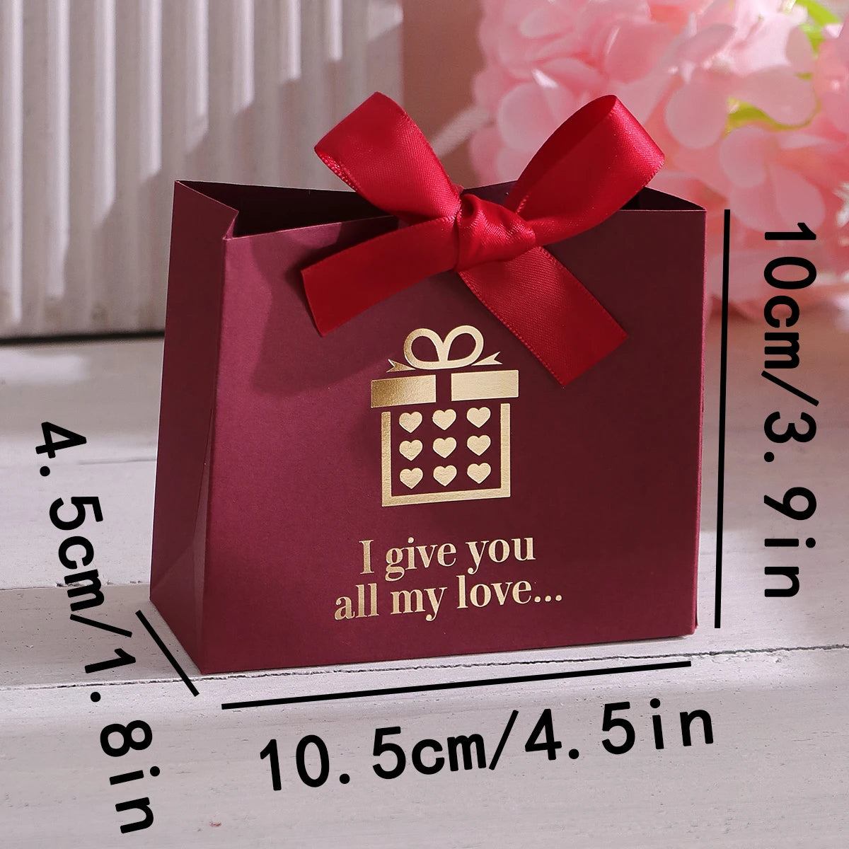 10 Pack of Cute Mini Gift Boxes in Heart Shape - Perfect for Valentine's Day, Weddings and Special Occasions - Ideal for Candies Qme