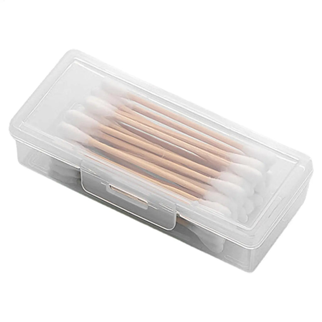 Cotton Swab Container Small Earring Organizer Small Transparent Cotton Ball Holder Portable Cotton Swab Holder Case Qme