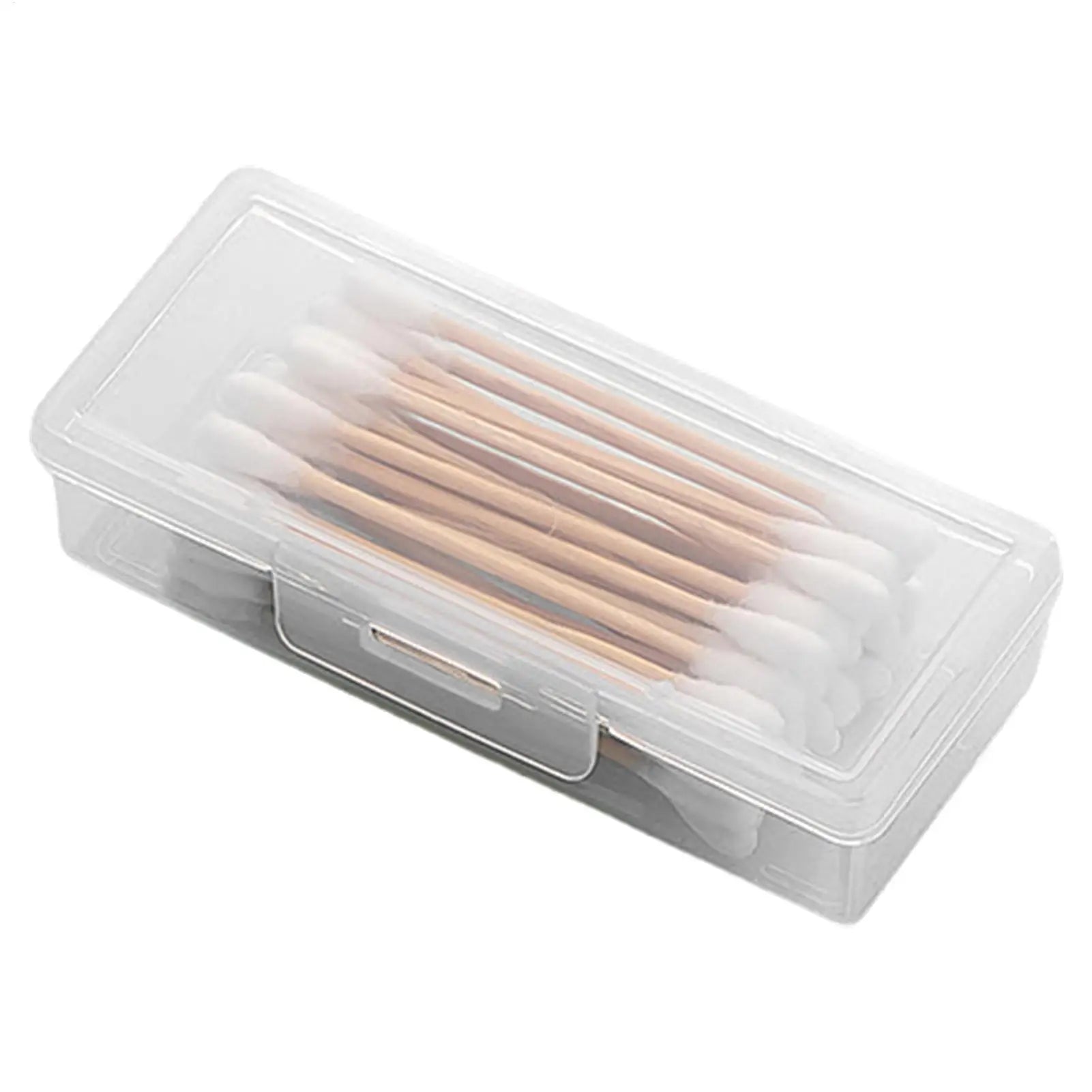 Cotton Swab Container Small Earring Organizer Small Transparent Cotton Ball Holder Portable Cotton Swab Holder Case Qme